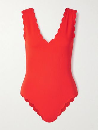 Marysia Swim Costume Da Bagno In Seersucker Smerlato Charleston - Rosso