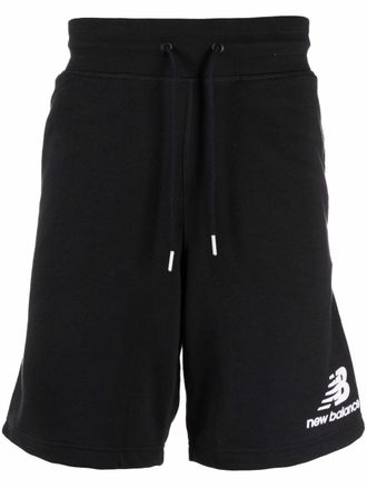New Balance logo-print track shorts - Black