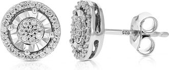 Vir Jewels Round Stud Earrings With 1/5 cttw Lab Grown Diamonds In.925 Sterling Silver Prong Settings