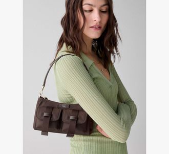 Kate Spade New York Womens Carter Nylon Cargo Crossbody Bag in Brown | Nylon/Poly