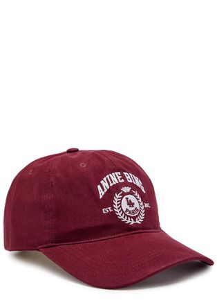 Anine Bing Jeremy Logo-embroidered Twill cap - Dark Red - One Size