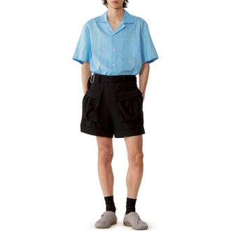 Lanvin Textured Shirt In Cotton And Silk in Periwinkle at Nordstrom, Size 39S Eu