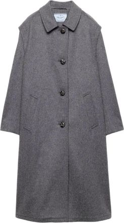 Prada Single-Breasted Loden Wool Coat