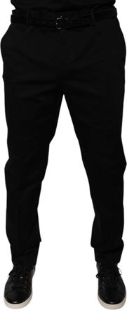 Dolce & Gabbana Black Tapered Formal Dress Mens Pants (Pre-Owned)