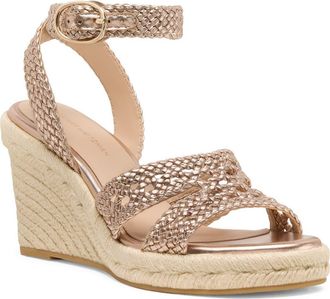 Stuart Weitzman Bria Leather Espadrille Wedge Sandal in Rose Gold at Nordstrom Rack, Size 10.5