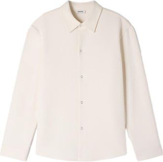 Sandro Long-sleeved jersey shirt in Ecru at Nordstrom, Size Xx-Large