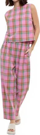 Wishlist Spring Plaid Set In Pink/green