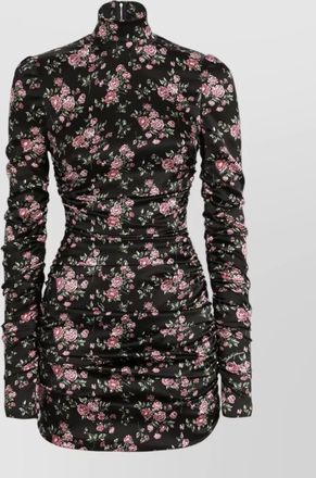 Dolce & Gabbana silk draped long-sleeve mini dress