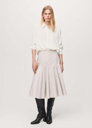Mango Camicia fluida bottoni nascosti bianco sporco - Donna - XS - MANGO