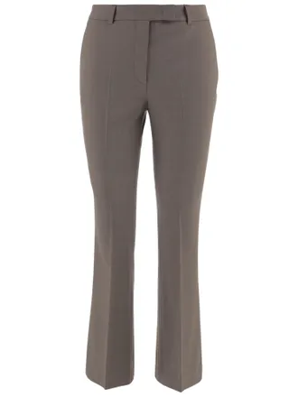 Ql2 Quelledue Beige Tailored Stretch Wool-Blend Skinny Pants