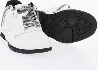 Off-white Low M-OUT OF Leather Sneakers with Wave-Effect Laces Off-White