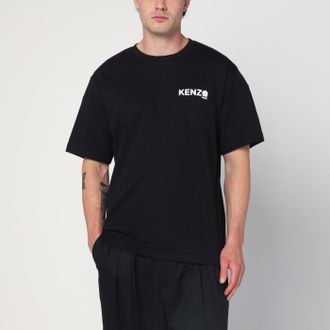 Kenzo Black Cotton T Shirt With Logo