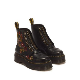 Dr. Martens Plateauboots Sinclair Floral van Wanama-leer