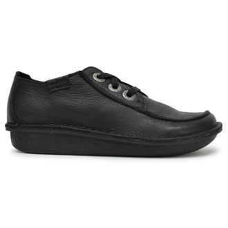 Clarks Funny Dream Leather Womens Lace Up Shoes - Black - Size:UK 6.5