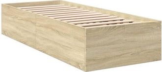 vidaXL Bed Frame without Mattress Sonoma Oak 75x190 cm Small Single Engineered Wood Vidaxl