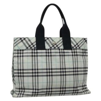 Burberry Pre-owned Tote Bags, female, Blue, Size: ONE SIZE Pre-owned Vintage Nylon Hand Bag