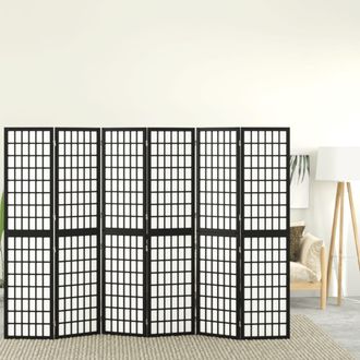 vidaXL Biombo Plegable Con 6 Paneles Estilo Japon&eacute;s Negro 240x170 Cm Vidaxl