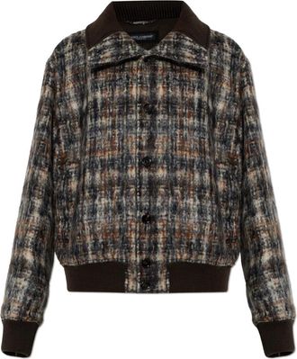 Dolce & Gabbana Woljas met kraag - Heren - Zomerjassen - Bruin - M - Wol - Jassen