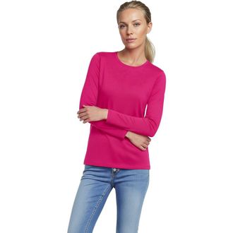 Lands End Relaxed Supima Cotton Long Sleeve Crew Neck T-Shirt in Light Rose Pink at Nordstrom, Size Large