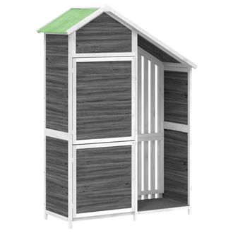 vidaXL Cobertizo Herramientas Jard&iacute;n Madera Pino Gris 120x53,5x170 Cm Vidaxl
