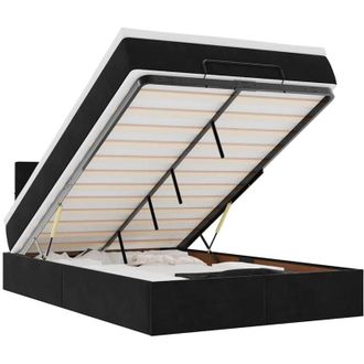 vidaXL Cama Otomana Con Colch&oacute;n 120x190 Cm Terciopelo Negro