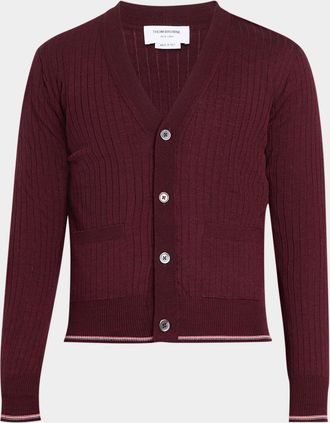 Thom Browne RWB Striped Merino Wool Cardigan