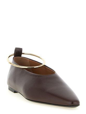 Jil Sander Womens Brown Goatskin Ballet Flats