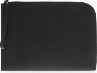 Valextra Saffiano Leather Clutch With Zip Closure Valextra