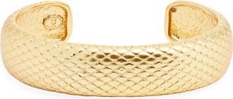 Karine Sultan Snakeskin Textured Cuff Bracelet in Gold at Nordstrom