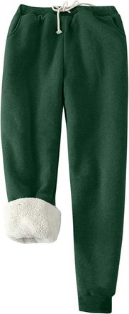 Generic Womens Fleece Lined Jogging Bottoms Fleece Joggers Winer Warm Pants Plain Tracksuit Bottoms Baggy Sweatpants Gym Running Sports Lounge Pants Elasticat