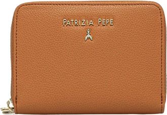 Patrizia Pepe Stijlvolle leren portemonnee met Fly-detail - Dames - Portefeuilles - Bruin - ONE Size - Leer - Accessoires
