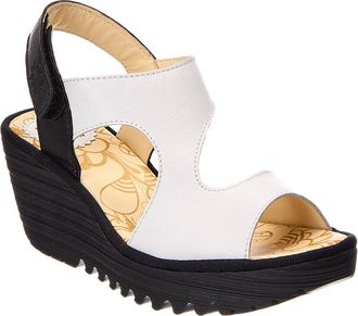 FLY London Leather Wedge Sandal