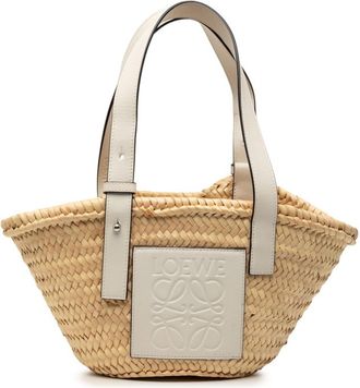 Loewe Beige White Leather Tote Bag (Pre-Owned)