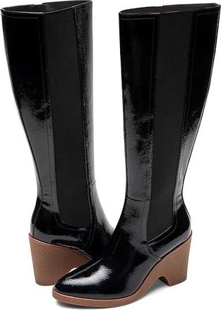 Aerosoles Memphis Womens Boots Black Patent Crinkled Faux Leather : 8.5 B - Medium