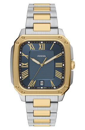 Fossil Crosby Two-Tone Bracelet Watch, 44mm in Two Tone at Nordstrom