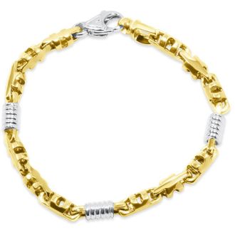 Pompeii3 Mens Link 14k Gold (32gram) or Platinum (52gram) 6mm Bracelet 8.5