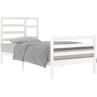 vidaXL Bed Frame without Mattress White Solid Wood 90x200 cm Vidaxl