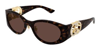 Gucci GG2123SA Asian Fit 004 Womens Sunglasses Tortoiseshell Size 55