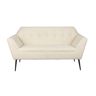 Dutchbone Sof&aacute; de 2 plazas en tejido boucl&eacute; crema