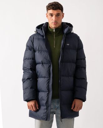 GANT Mens Cloud Mid Length Puffer Jacket in Dark Blue - Size X-Large