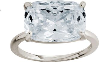 Sterling Forever East West Cubic Zirconia Ring in Silver at Nordstrom, Size 8