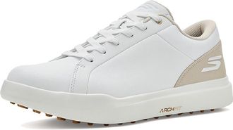 Skechers Drive 6 Relaxed Fit Spikeless Golf Shoe Mens Golf Shoes White/Natural : 12.5 D - Medium, Leather