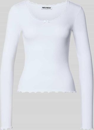 Review Longsleeve mit Rundhalsausschnitt in Weiss, Größe XL