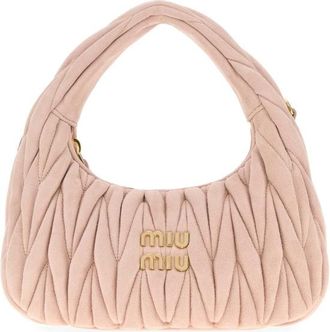 Miu Miu Pastel Pink Suede Handbag