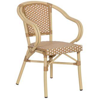 Wanderlust Deco Silla de rat&aacute;n sint&eacute;tico crema 57x57x84cm