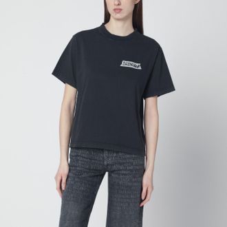 Balenciaga Black washed Masking Tape T-shirt with medium fit