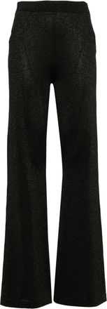 Missoni high-waisted flared trousers - women - Metallic Fibre/Viscose - 44 - Black