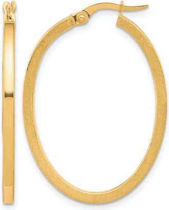 Diamond2Deal 10K Yellow Gold Oval Shape Hoop Earrings