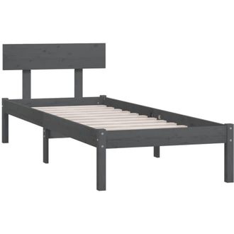 vidaXL Vidaxl - Estructura de cama individual sin colchón madera de pino gris