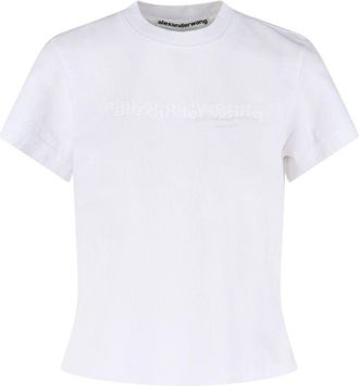Alexander Wang Cotton Shrunken Logo T-Shirt Clothing